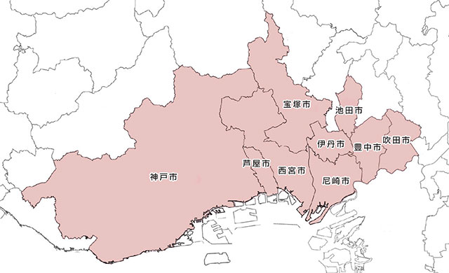 訪問可能範囲の地図